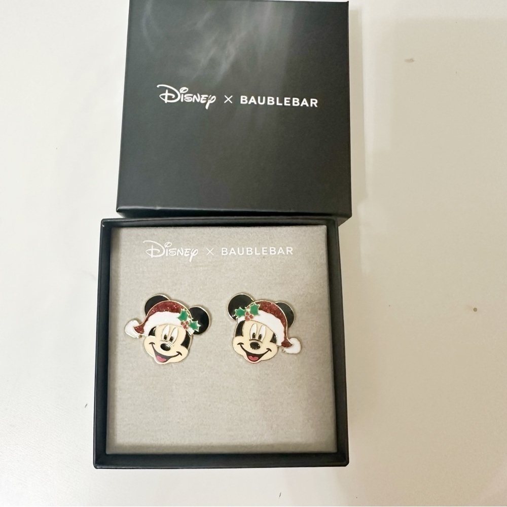 Disney x Baublebar Mickey Mouse Disney Santa Earrings - Picture 2 of 7